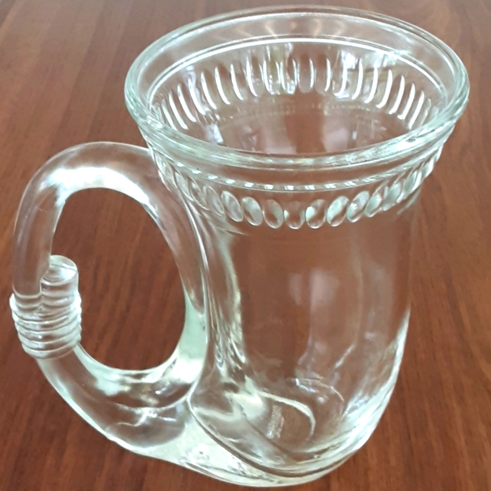 Vintage Glass Beer Mug, WMf Germany, Hunting Horn Stein, 10oz. Beverage